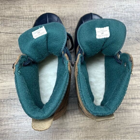 LONDON FOG~Women’s~”Saddleback”~Brown Suede/Navy Rubber Duck Boots~Size 6M - Picture 7 of 9